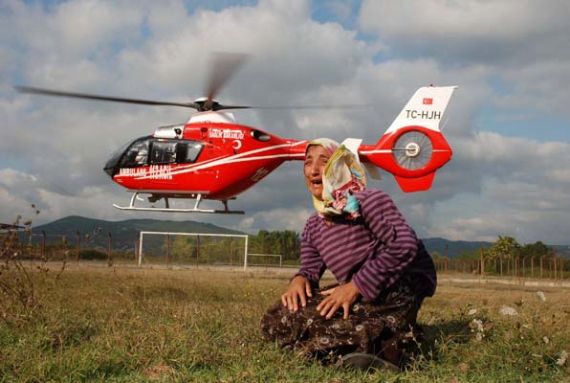 Helikopter Hasta Çocuğu Götürdü