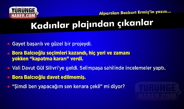 Kadınlar plajından çıkanlar