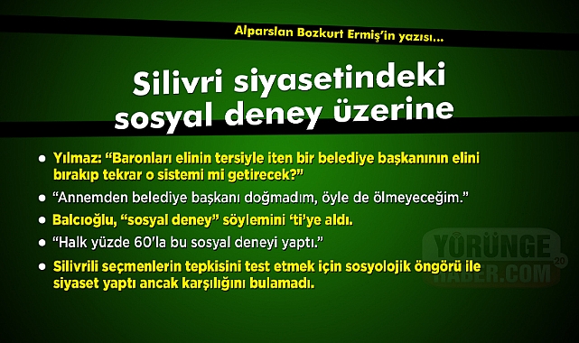 Silivri siyasetindeki sosyal deney üzerine