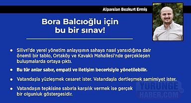 Bora Balcıoğlu için bu bir sınav!