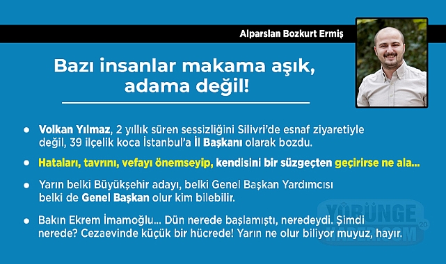 Bazı insanlar makama aşık, adama değil!